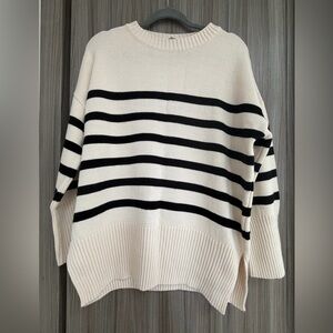 COOSH Striped Cream and Black Women's Sweater. One size (S-M)